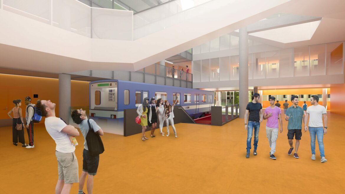 Une rame de métro entre à Polytechnique Montréal